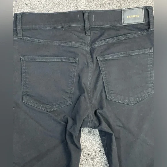 Express cotton blend skinny mid rise some stretch black pants women’s size 6R - Picture 5 of 17